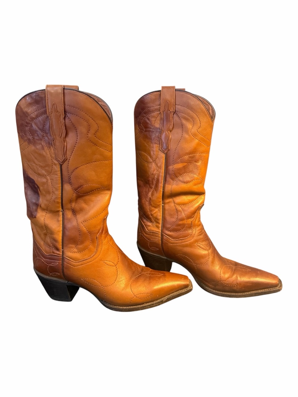 Dan Post Women's Tan Leather Western Heeled Boots
